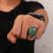 Custom Natural Stone Green Aventurine Vintage Ring | 925 Sterling Silver Rings For Men