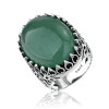 Anello vintage personalizzato in pietra naturale con avventurina verde | Anelli in argento sterling 925 per uomo