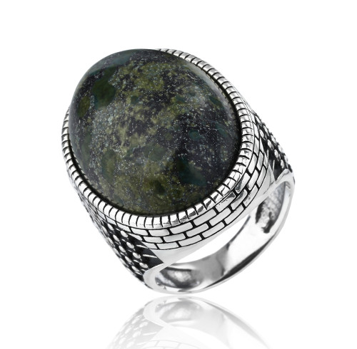 Wholesale Hot Style Natural Dragon Blood Stone Vintage Ring | 925 Silver Wedding Rings For Men