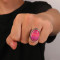 New Design 925 Sterling Silver Natural Pink Striped Agate Ring | Simple Classic Silver Ring For Men