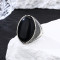 Wholesale Vintage Mens Sterling Silver Rings | Natural Obsidian Trendy Rings For Gift