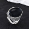 Wholesale Vintage Mens Sterling Silver Rings | Natural Obsidian Trendy Rings For Gift