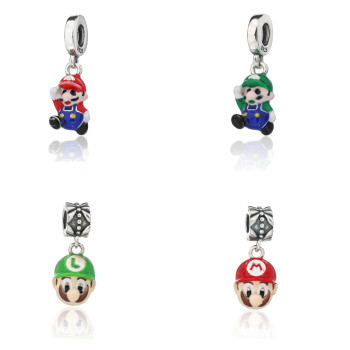 Customized Mario Personalized Silver Pendant | Fashion Classic 925 Sterling Silver Enamel Pendant