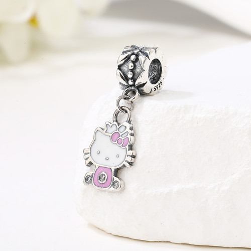 Hot Selling Hello Kitty Sterling Silver Pendant | Trendy Ins Style Fashion Pendant For Women