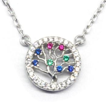 Wholesale Popular 925 Silver Tree of Life Necklace | Zircon Silver Necklace For Women