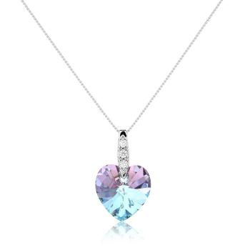 Wholesale 925 Sterling Silver Crystal Rhinestone Necklace | Elegant Heart Pendant Necklace Women
