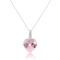 Wholesale 925 Sterling Silver Crystal Rhinestone Necklace | Elegant Heart Pendant Necklace Women