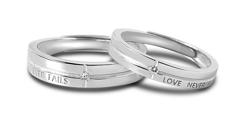 silver couple rings