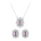 Custom Pink Cubic Zirconia Jewelry Set | Fashion Jewelry Necklace and Earrings Set