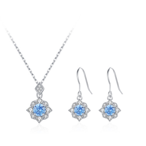 New Fashion Jewelry Necklace and Earring Sets | Silver 925 Jewelry Set Classic​ For Women