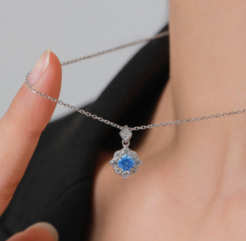 Nuovi set di gioielli alla moda con collana e orecchini | Set di gioielli in argento 925 classico per donna