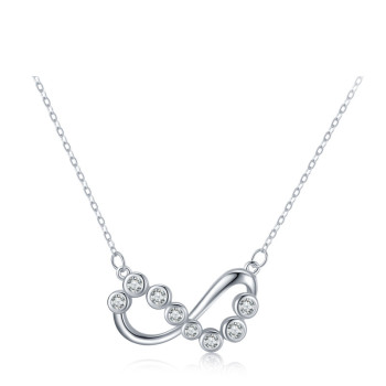 Custom Silver Infinity Necklace | Exquisite Zircon Infinity Pendant Necklace For Women
