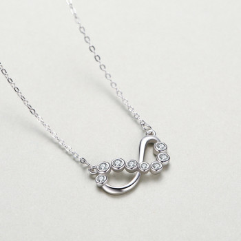 Custom Silver Infinity Necklace | Exquisite Zircon Infinity Pendant Necklace For Women