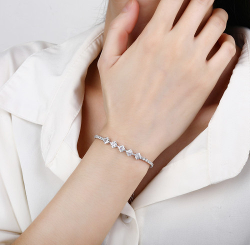 Wholesale Adjustable Silver Tennis Bracelet | Exquisite Zircon Tennis Bracelet Supplier