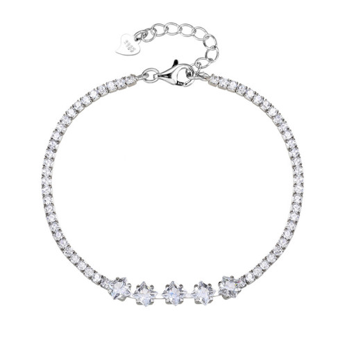 Braccialetto da tennis regolabile in argento all'ingrosso | Fornitore di squisiti braccialetti da tennis con zirconi