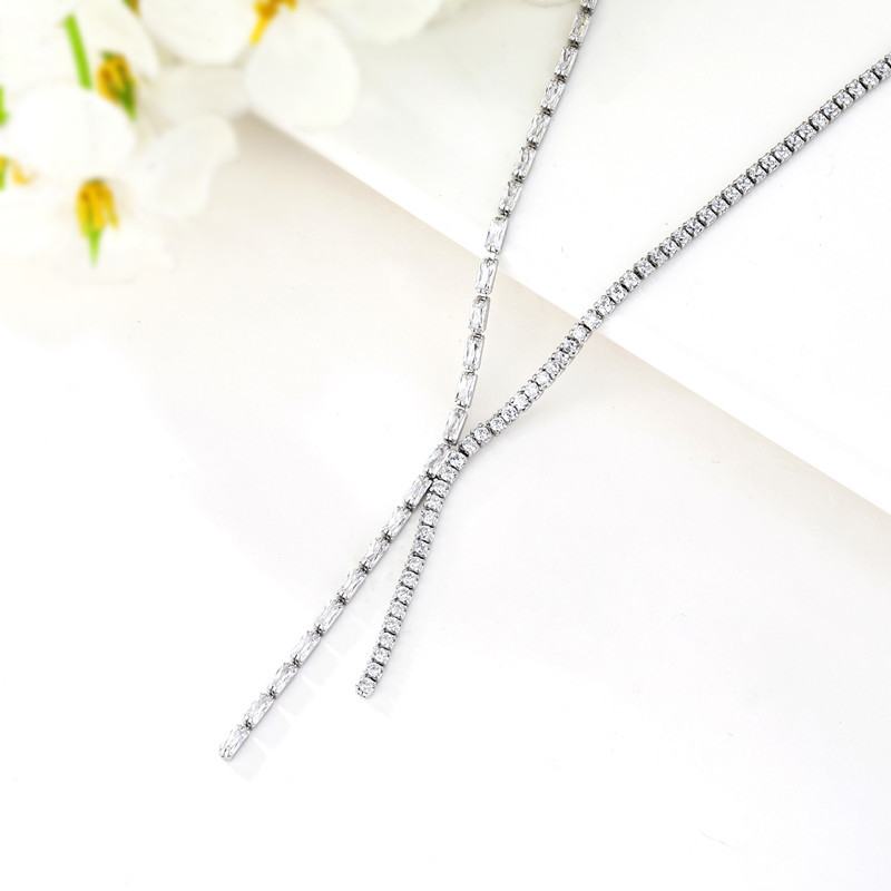 Custom Silver Tennis Necklace