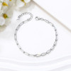 Elegant Silver Zircon Tennis Bracelet | Adjustable 925 Sterling Silver Chain Bracelet for Women