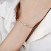 Elegant Silver Zircon Tennis Bracelet | 925 Sterling Silver Adjustable Chain for Women