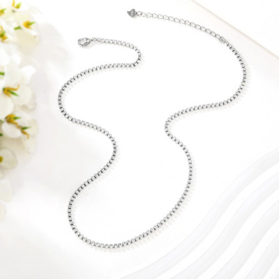 Classic Silver Zircon Tennis Necklace Wholesale | High-Quality Women's Fashion Jewelry