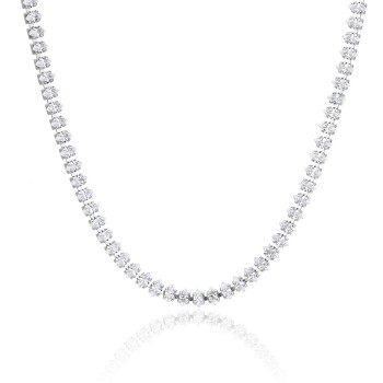 Classic Silver Zircon Tennis Necklace Wholesale | High-Quality Women's Fashion Jewelry