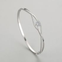 Wholesale 925 Sterling Silver Zircon Bangle | Elegant Women's Jewelry Supplier