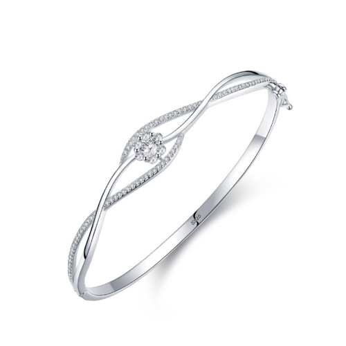 Brazalete de circonitas de plata de ley 925 al por mayor | Proveedor de joyería elegante para mujer