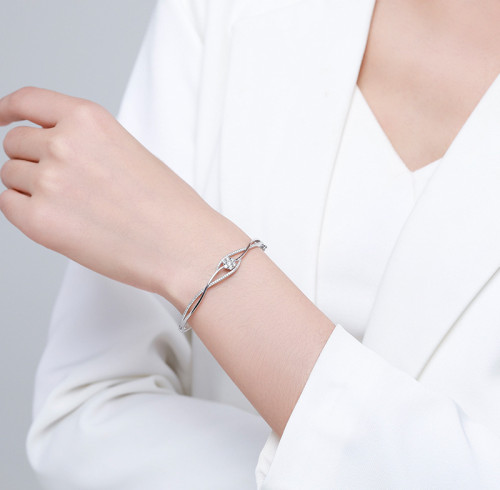 Braccialetto all'ingrosso in argento sterling 925 con zirconi | Fornitore di eleganti gioielli da donna