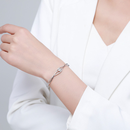 Braccialetto all'ingrosso in argento sterling 925 con zirconi | Fornitore di eleganti gioielli da donna