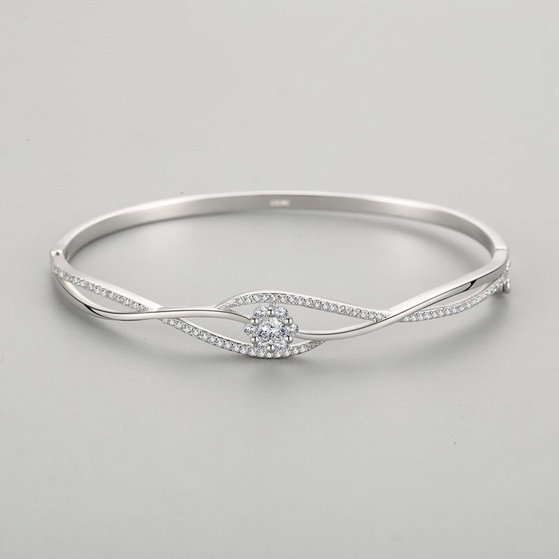 925 Sterling Silver Zircon Bangle