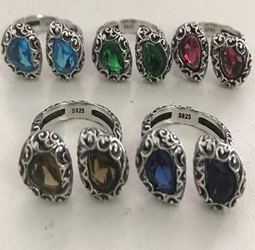 New Arrival Glass 925 Sterling Silver Rings | Popular Vintage Silver Rings For Women