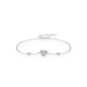 Trendy Heart-Shaped 925 Sterling Silver Bracelet | Europe & USA Hot-Selling Design