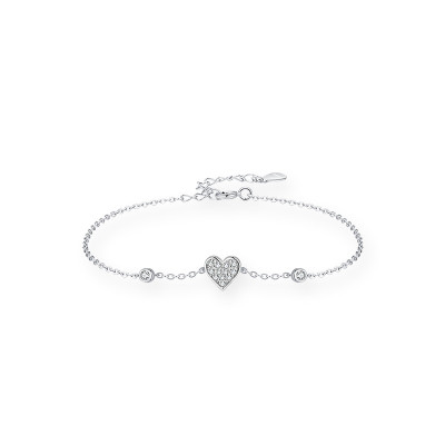 Trendy Heart-Shaped 925 Sterling Silver Bracelet | Europe & USA Hot-Selling Design