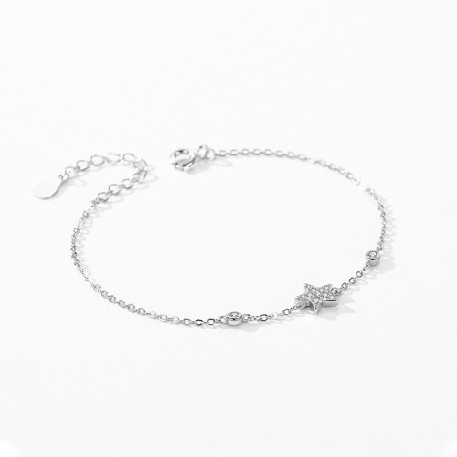 Trendy 925 Sterling Silver Zircon Star Bracelet | Personalized Wholesale Jewelry Manufacturer