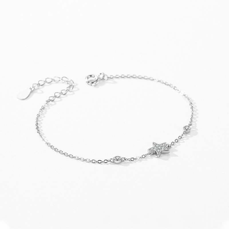 Silver Zircon Star Bracelet