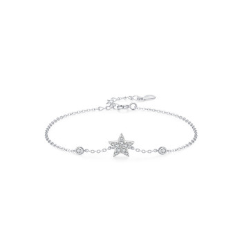 Trendy 925 Sterling Silver Zircon Star Bracelet | Personalized Wholesale Jewelry Manufacturer