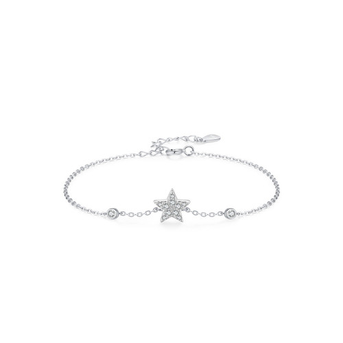 Trendy 925 Sterling Silver Zircon Star Bracelet | Personalized Wholesale Jewelry Manufacturer