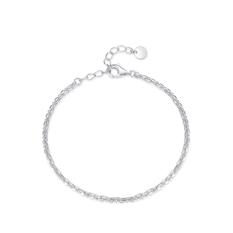 Heart-Shaped 925 Sterling Silver Bracelet