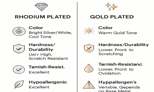 Joyas con baño de rodio vs. joyas con baño de oro: Una guía completa para compradores B2B
