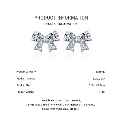 Wholesale 925 Sterling Silver Bow Stud Earrings | Cute Minimalist Jewelry for Women