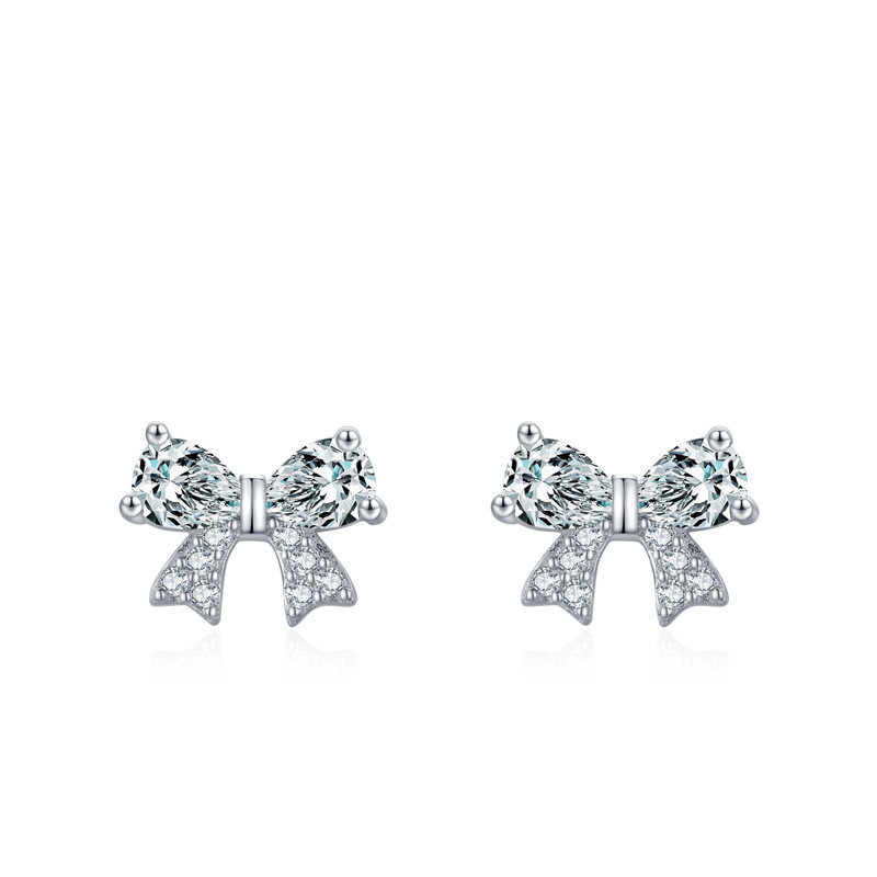 925 Sterling Silver Bow Stud Earrings