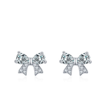 Wholesale 925 Sterling Silver Bow Stud Earrings | Cute Minimalist Jewelry for Women