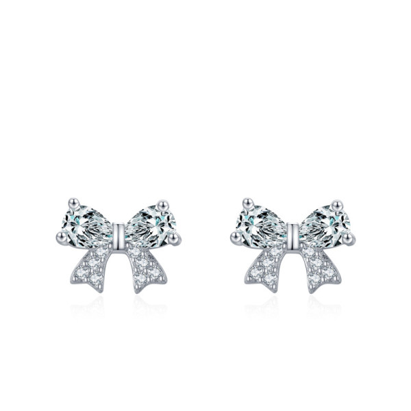 Wholesale 925 Sterling Silver Bow Stud Earrings | Cute Minimalist Jewelry for Women