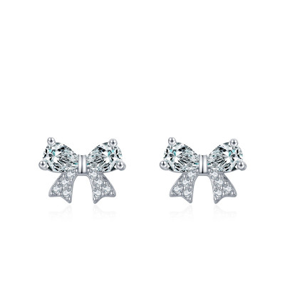 Wholesale 925 Sterling Silver Bow Stud Earrings | Cute Minimalist Jewelry for Women
