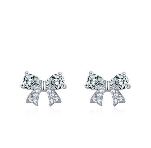 Wholesale 925 Sterling Silver Bow Stud Earrings | Cute Minimalist Jewelry for Women