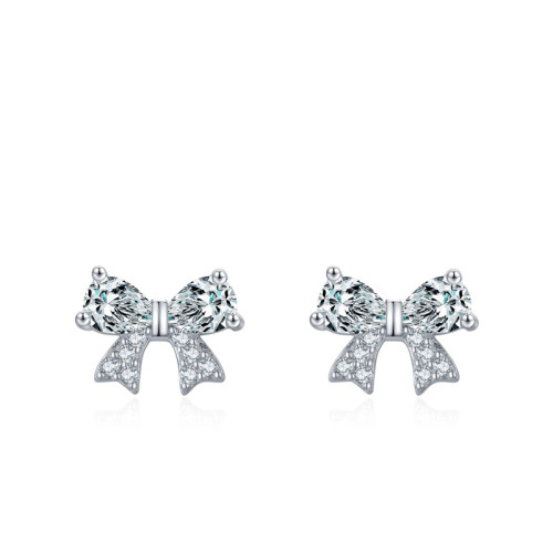 Wholesale 925 Sterling Silver Bow Stud Earrings | Cute Minimalist Jewelry for Women