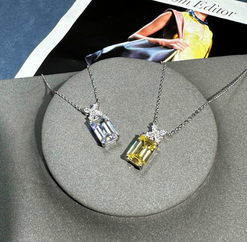 Collar de plata de ley 925 de moda | Collar con colgante de circonita al por mayor para minoristas