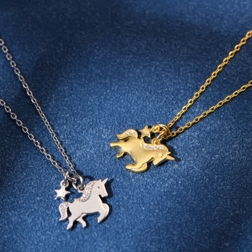 Collar con colgante de poni en plata de ley 925 | Joyería de alta calidad al por mayor