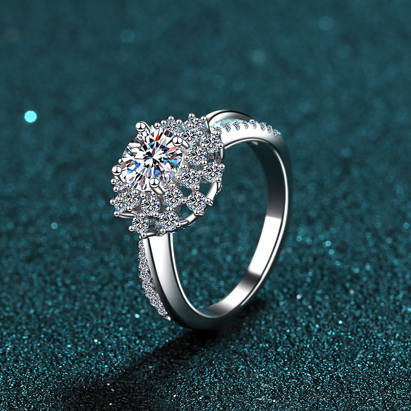 925 sterling silver moissanite ring