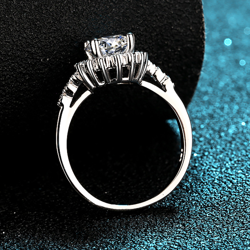 925 sterling silver moissanite ring