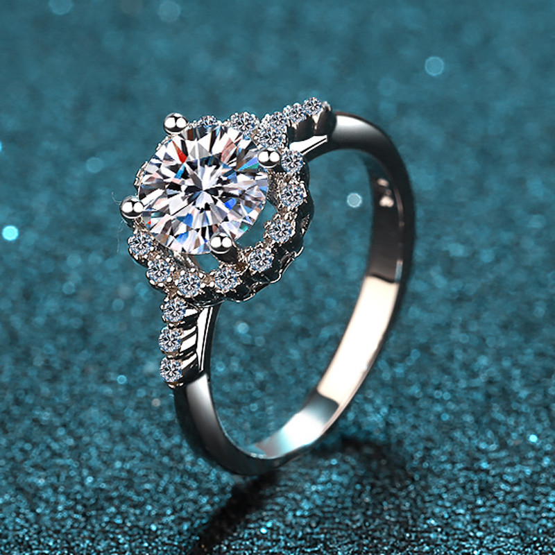 925 sterling silver moissanite ring